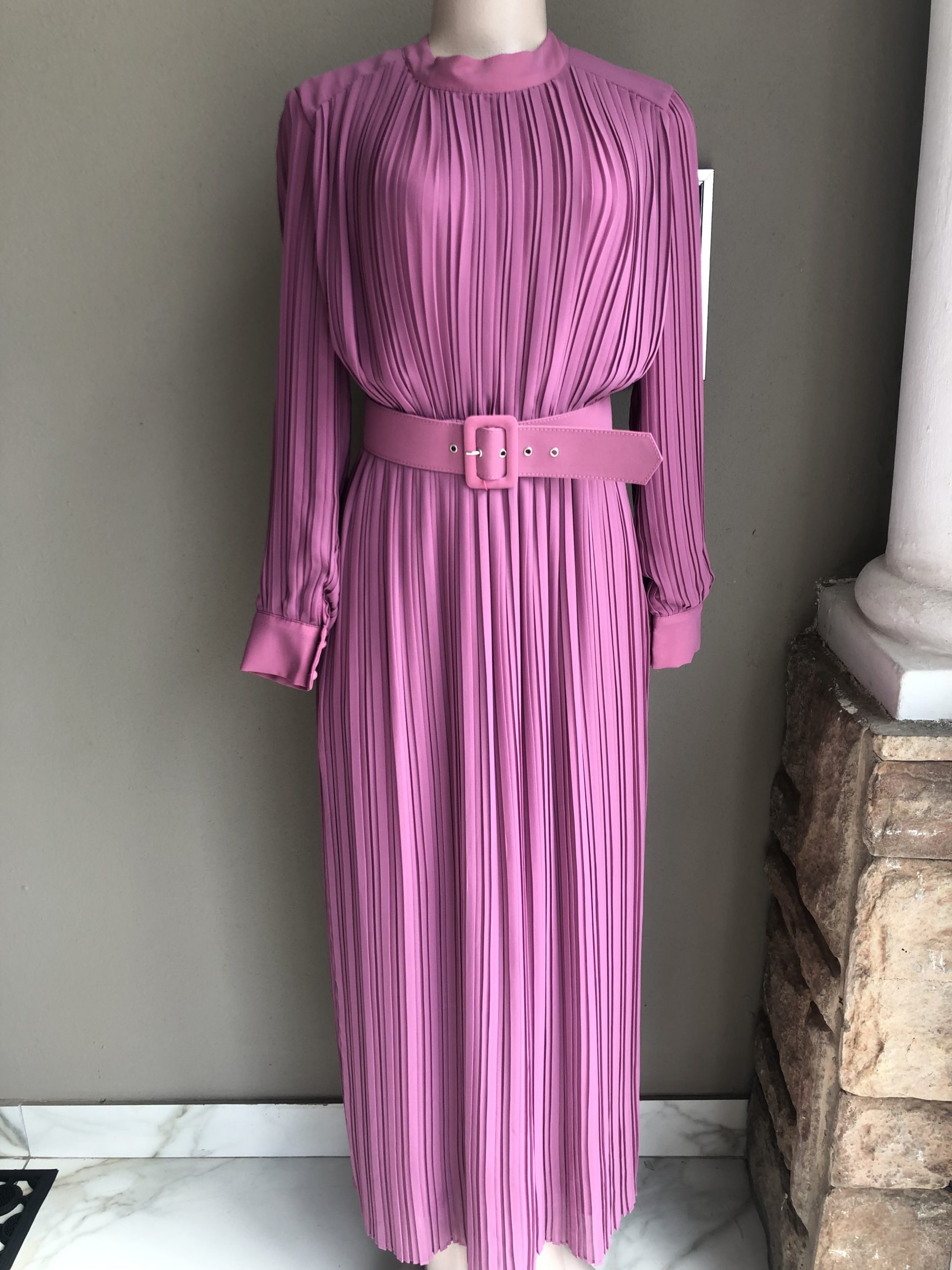 Pleated Chiffon Dress - Image 6