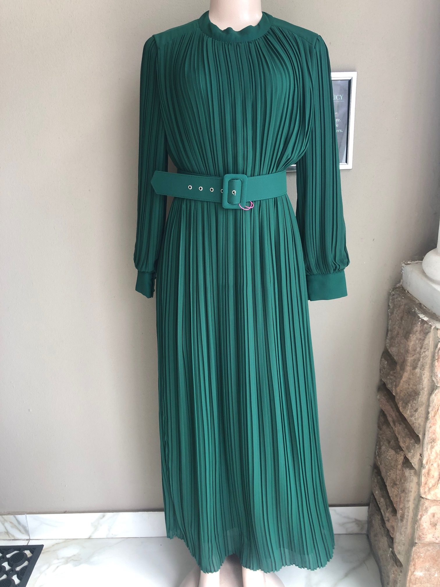 Pleated Chiffon Dress - Image 2