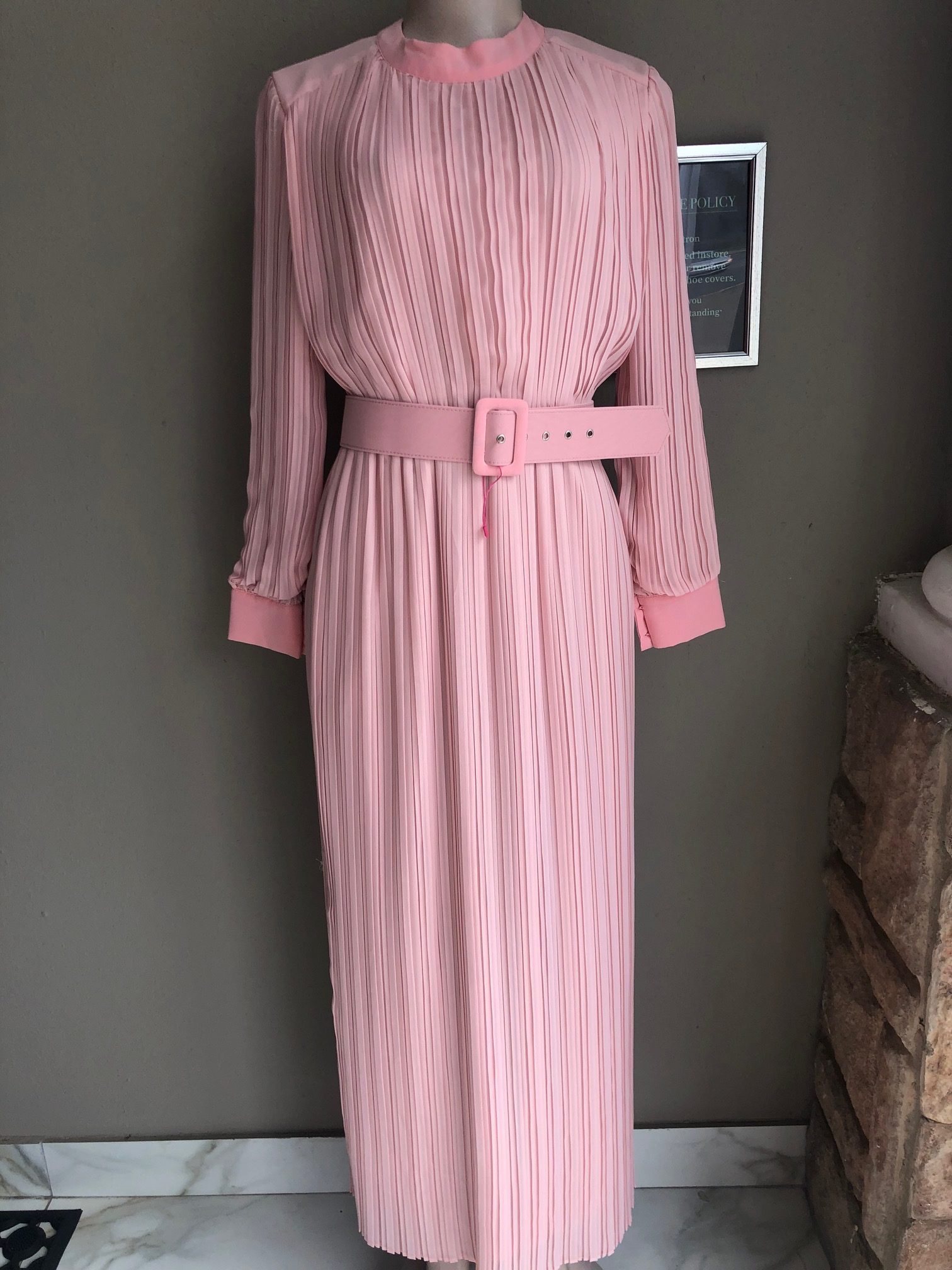 Pleated Chiffon Dress - Image 9