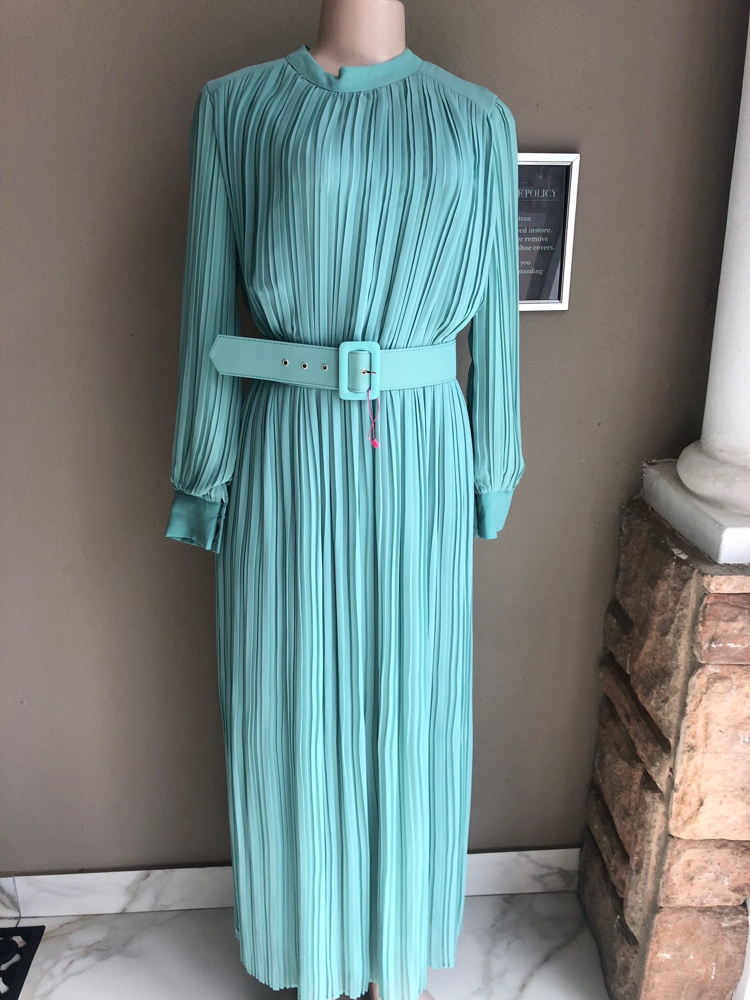 Pleated Chiffon Dress - Image 8