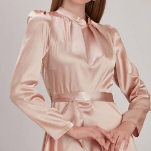 SATIN SLANTED FRILL