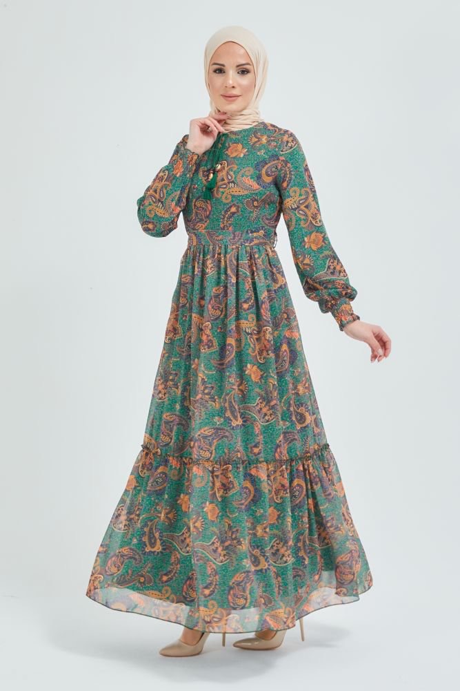 Paisley chiffon dress
