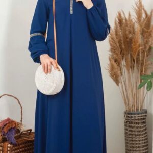 A-line abaya with crystal detail